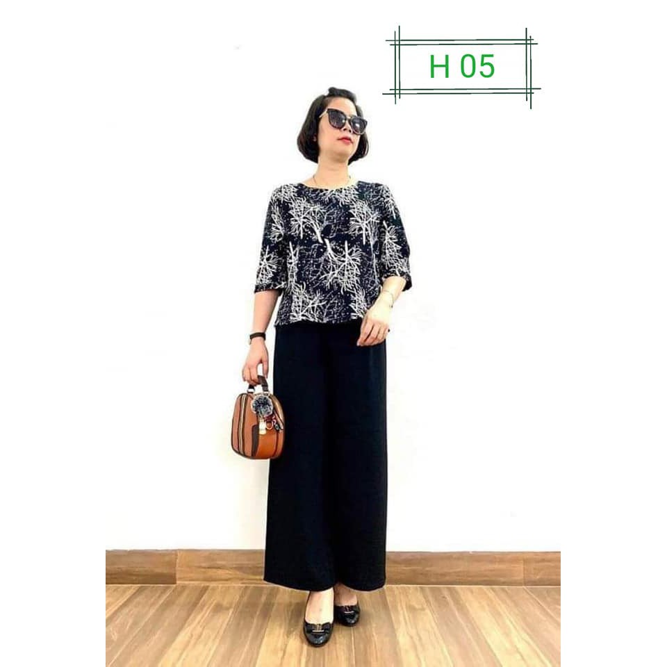 Sét Bộ Trung Niên - Sét Trung Niên Tay Lỡ - Quần dài ống Sớ - Chất Liệu Lụa Hàn Châu Cao Cấp dành cho Các Bà, các Mẹ | BigBuy360 - bigbuy360.vn