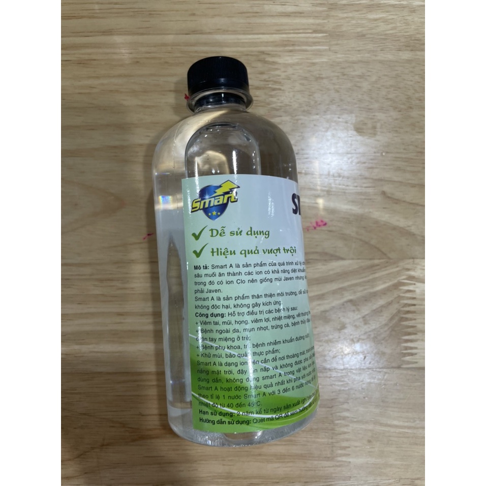 Smart Anolyte - Smart A Khử khuẩn tay, bề mặt an toàn từ thiên nhiên không kích ứng 500ml