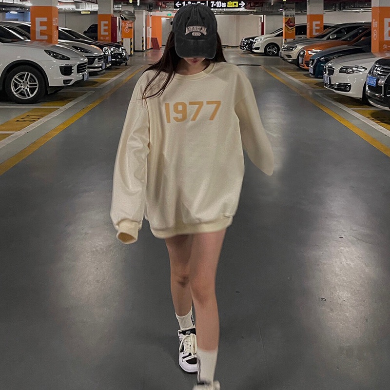 NRVP Áo Thun Nữ Dài Tay Dáng Rộng In Hình Phong Cách Hàn Quốc Mới