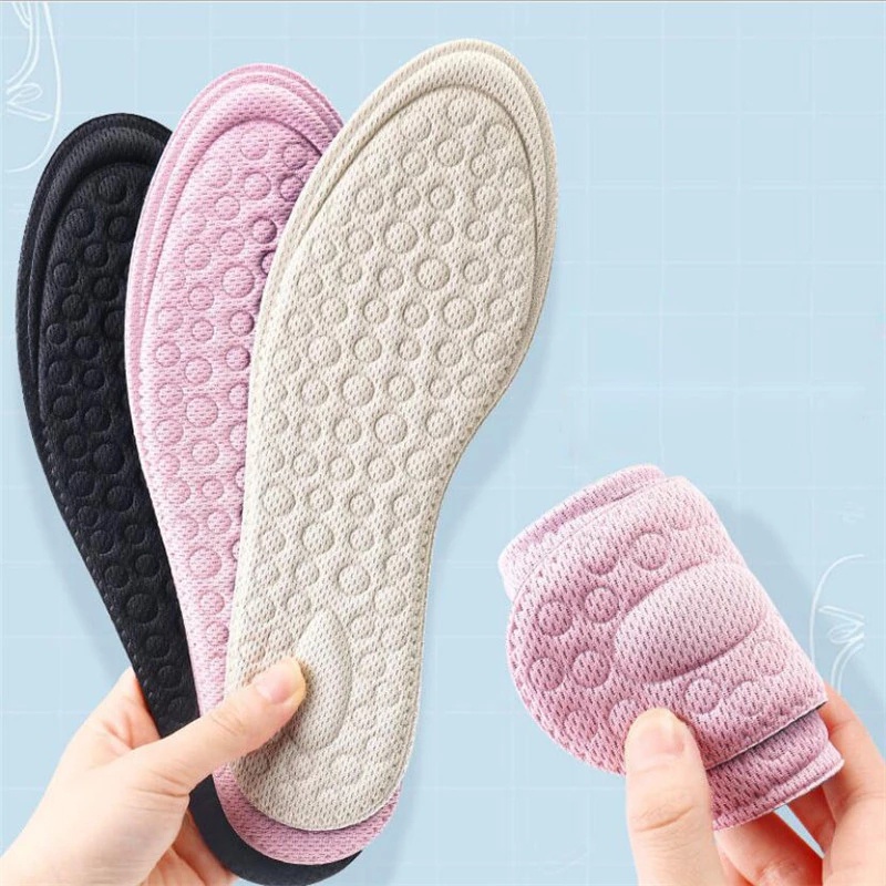 Đệm lót giày thể thao bằng bọt xốp mật độ cao 4D mềm thấm hút mồ hôi thoáng khí khử mùi cho nam nữ