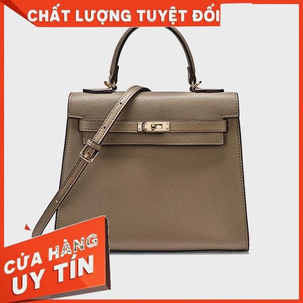 Túi Xách Nữ Khóa Vàng Túi xách da thật cao cấp Hermès HM thiết kế ổ khóa mạ vàng siêu thời trang