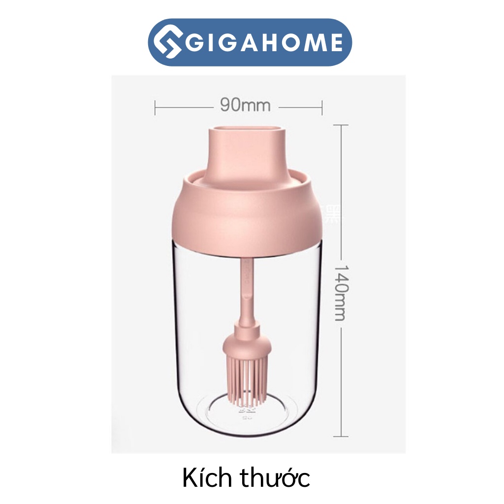 Hũ Đựng Gia Vị Thuiyr Tinh Kèm Que Phết Dầu GIGAHOME Chống Ẩm 9654