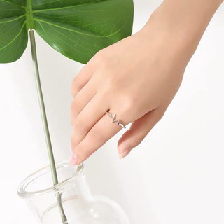 Nhẫn Bạc Nữ Freesize Hình Nhịp Tim