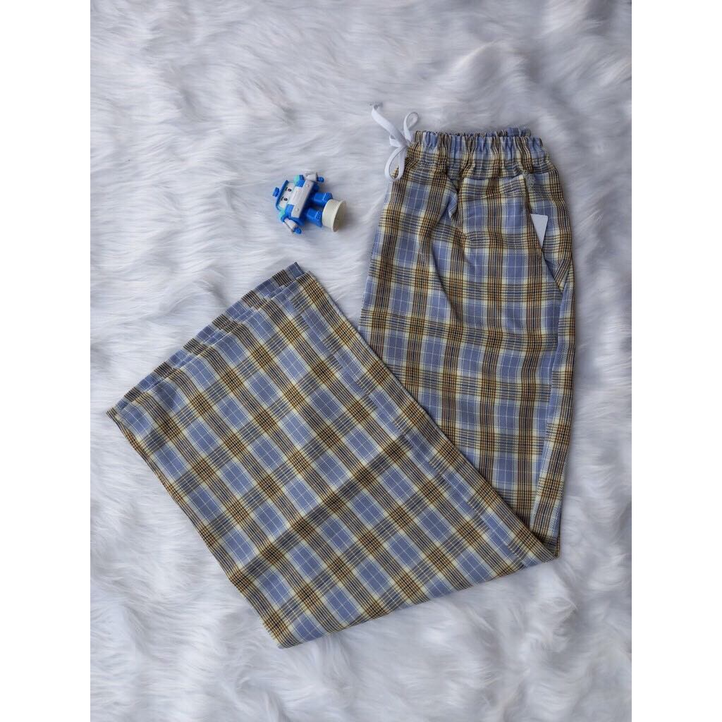 Quần CaRo Ống Rộng Ulzzang Unisex