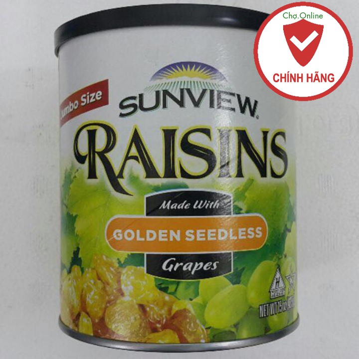 Chính hãng - Nho Khô Mỹ Sunview Raisins 425g (loại 1) date 2019 giá sỉ