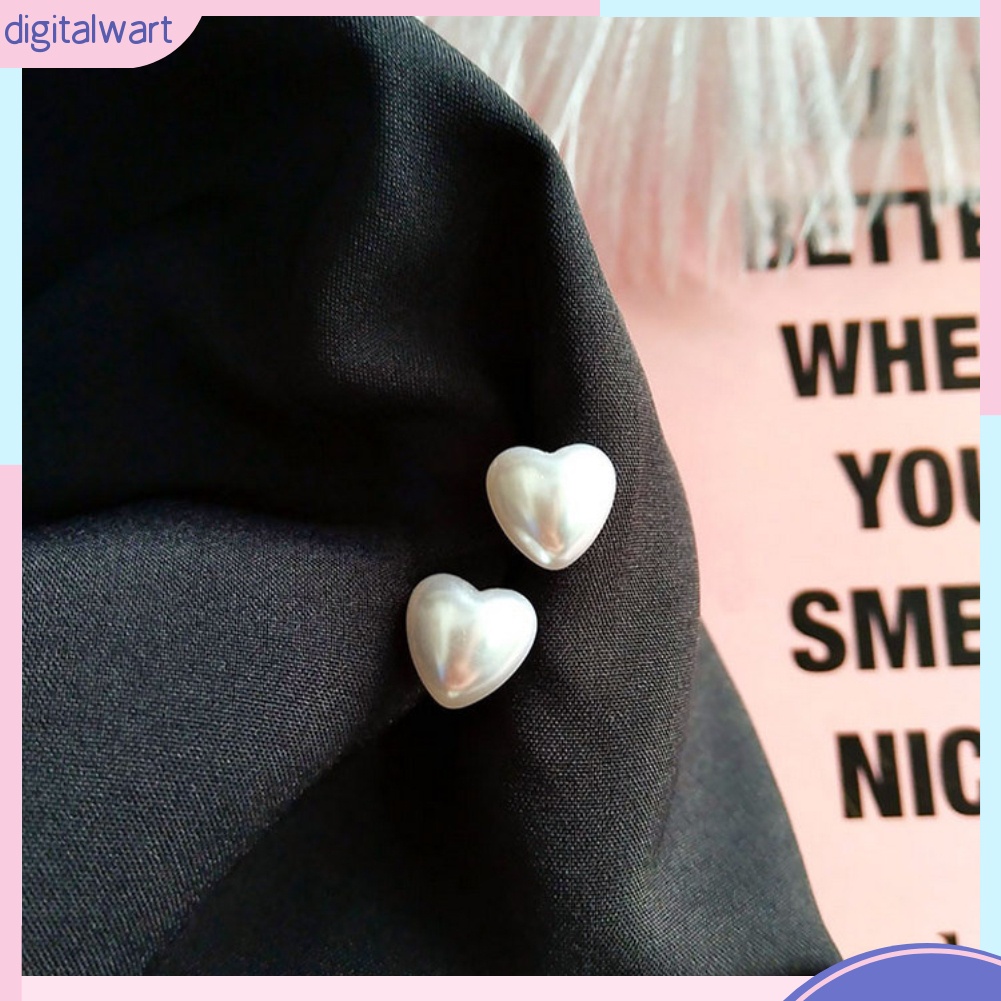 Đôi bông tai đính ngọc trai hình trái tim xinh xắn cho nữ