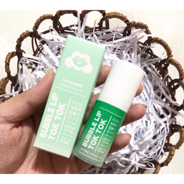 TẨY TẾ BÀO CHẾT MÔI SỦI BỌT TRÀ XANH BUBBLE LIP TOK 2018