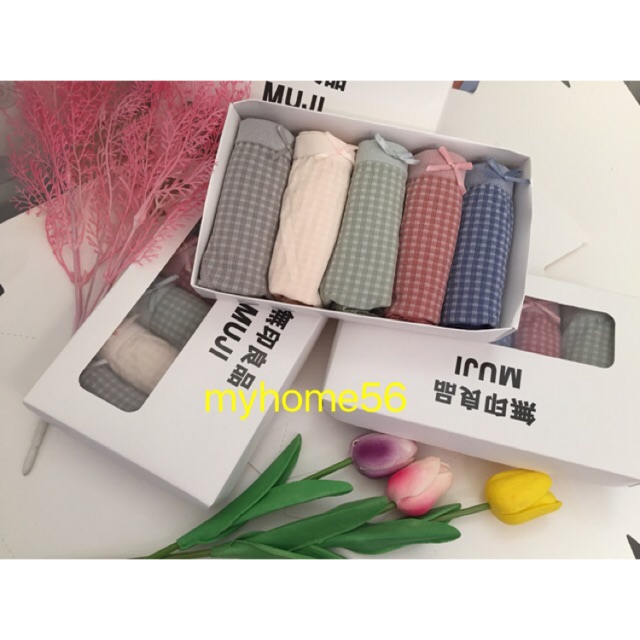 Hộp 5c quần lót cotton 4 chiều Muji siêu xịn mẫu mới