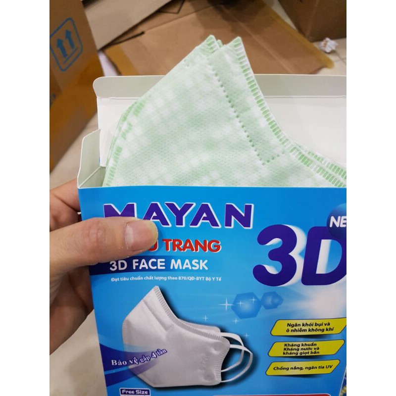 Khẩu trang Mayan 3D Người lớn (hộp 10 chiếc)