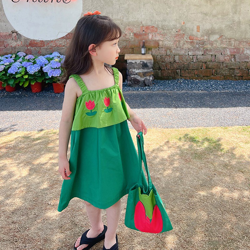 Đầm Công Chúa Không Tay In Hoa Thời Trang Mùa Hè Hàn Quốc Cho Bé Gái Se7en