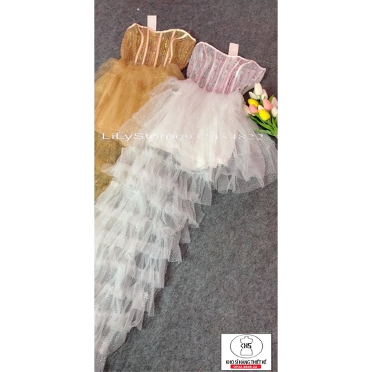 ĐẦM CÚP DÚM TẦNG ĐÍNH CƯỜM FULL SIZE S/M/L/Xl