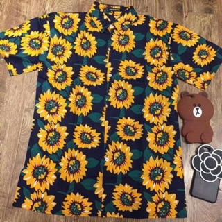 Áo hoa dướng dương nam và nữ đủ size M.L .XLchất thô đay dặn mặc đi biển đi chơi nhóm