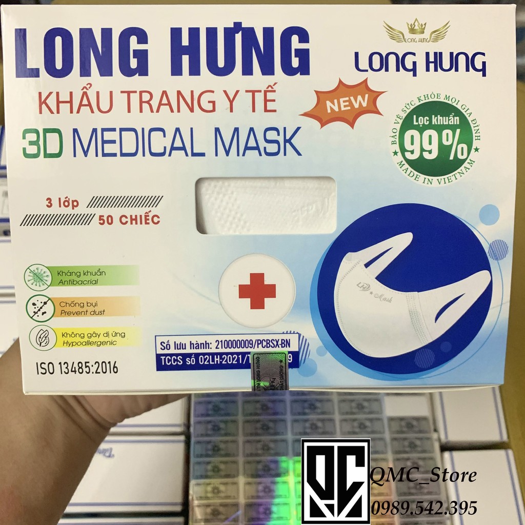 [GIÁ SỈ] Khẩu trang 3D công nghệ Nhật Bản ( Hộp 50 cái )# QMC