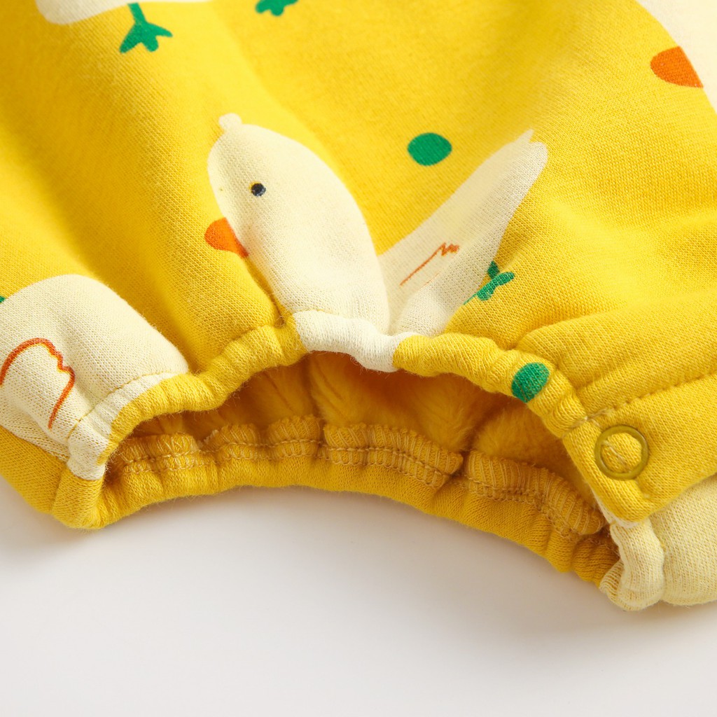 Sanlutoz đứa bé Áo Liền Quần Tay Dài Chất Liệu Cotton In Họa Tiết