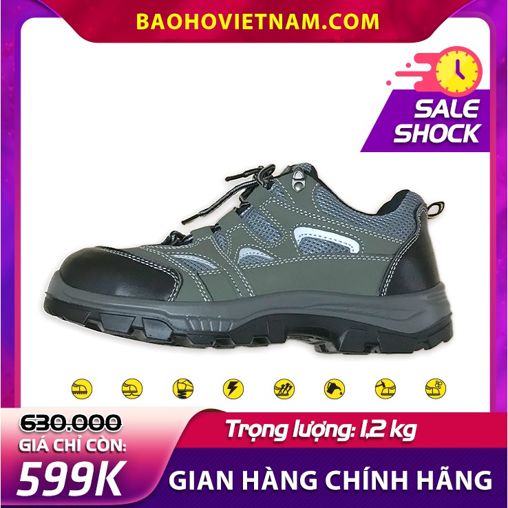 [Xả kho rẻ vô địch]Giày da bảo hộ lao động Tenma Sport 02 chính hãng siêu bền mũi thép chống đinh đế cao su chống trượt