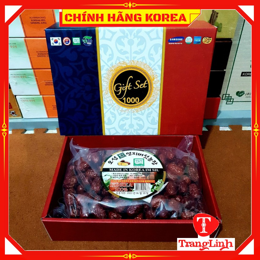 Táo đỏ sấy khô hàn quốc hộp quà vip 1kg - Táo đỏ hàn quốc chính hãng - tranglinhkorea