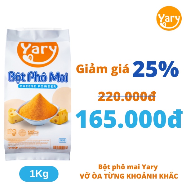 Bột Phô Mai Lắc Khoai Tây YARY 1kg Phomai Bột Vị Thơm Ngon Bổ Dưỡng ( Mua 2 KG tặng 1 Gói Bột Chiên Gà Giòn)