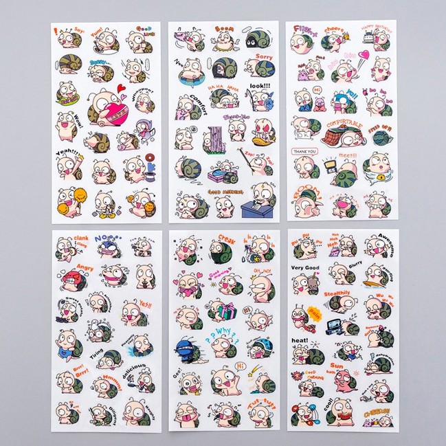 Set 6 Tấm Sticker Ốc Sên Dễ Thương - 𝐀𝐢𝐭𝐚𝐨𝟐𝟒𝐇𝐂𝐌