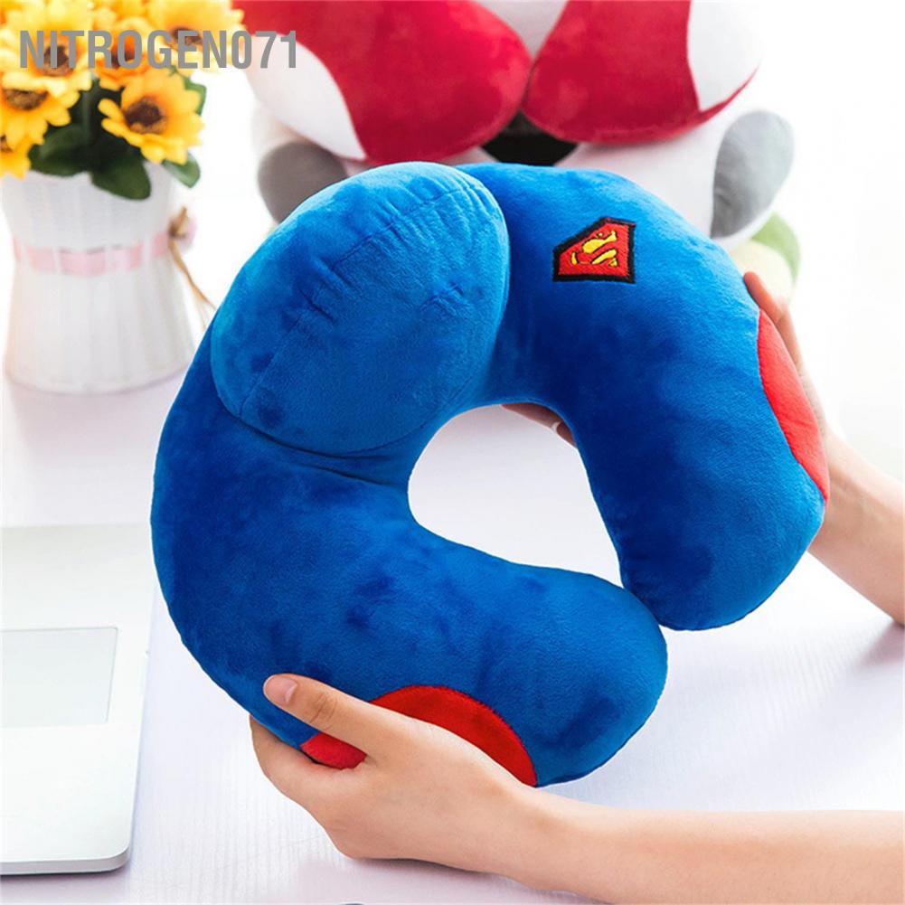 Nitrogen071 U Shaped Pillow Cartoon Cute Nap Neck Cervical Protection for Office Travel Driving