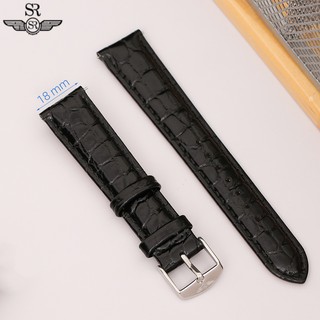 Dây da đồng hồ SR Watch chính hãng M1010.41 Đen
