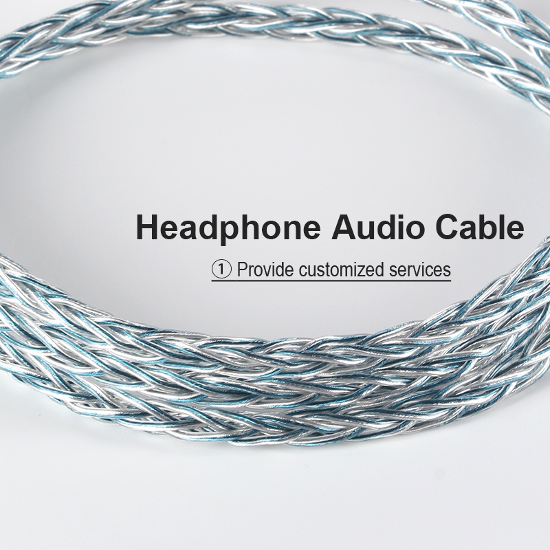 Dây Cáp Tai Nghe Mạ Bạc 5N 8 Lõi Màu Bạc