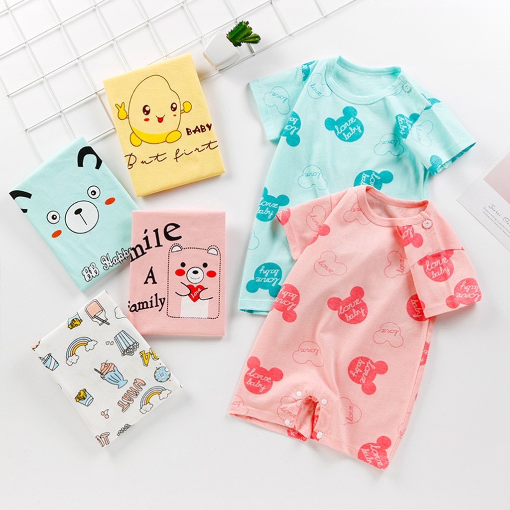 Body Đùi Cộc Tay Cảm Xúc B02 Cho Bé Trai Bé Gái, Body Đùi Quảng Châu Cho Bé