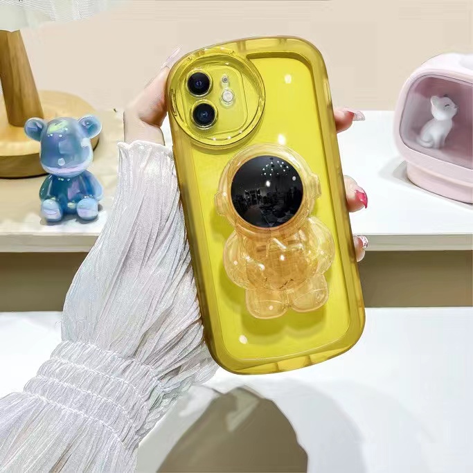 Ốp Điện Thoại TPU Màu Kẹo Trong Suốt Hình Phi Hành Gia Sang Trọng Cho iPhone 11 12 13 Pro Max XS Max XR X 7 8 plus SE2020