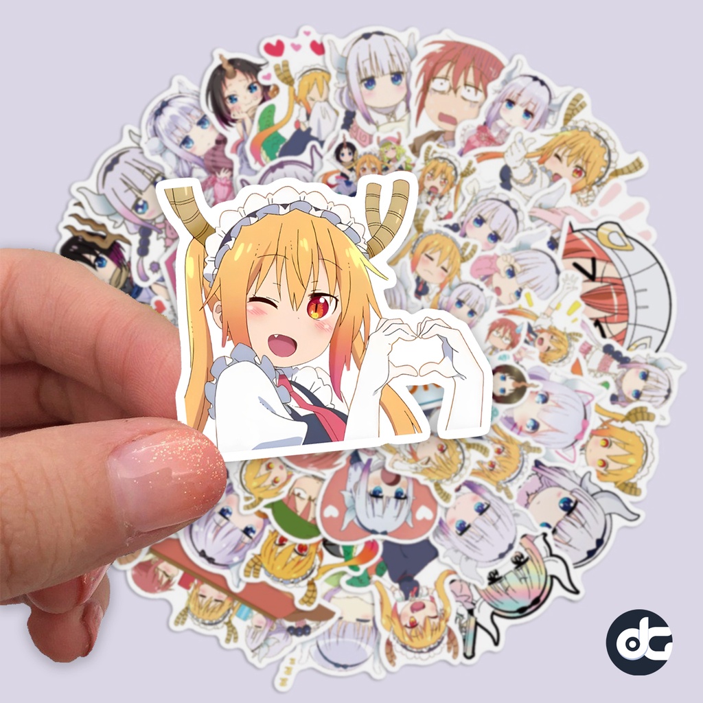 Hình Dán Anime Miss Kobayashi's Dragon Maid đáng yêu - Giấy Decal Chống nước đẹp - Size 4-5 cm