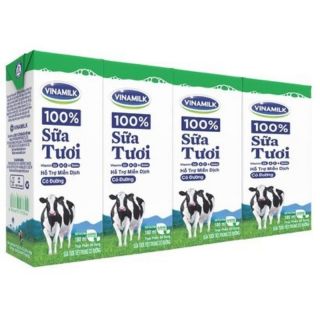 Lốc 4 hộp sữa tươi Vinamilk 180ml