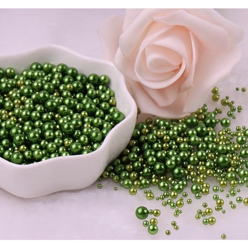 Hạt nhựa tròn không lỗ nhiều màu gói 5 hạt hạt vòng hạt làm đồ handmade bảng 1