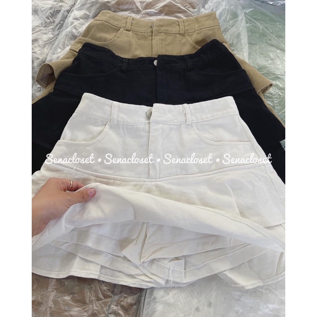 Chân váy quảng châu xoè tầng cạp cao hothit (Ảnh thật)