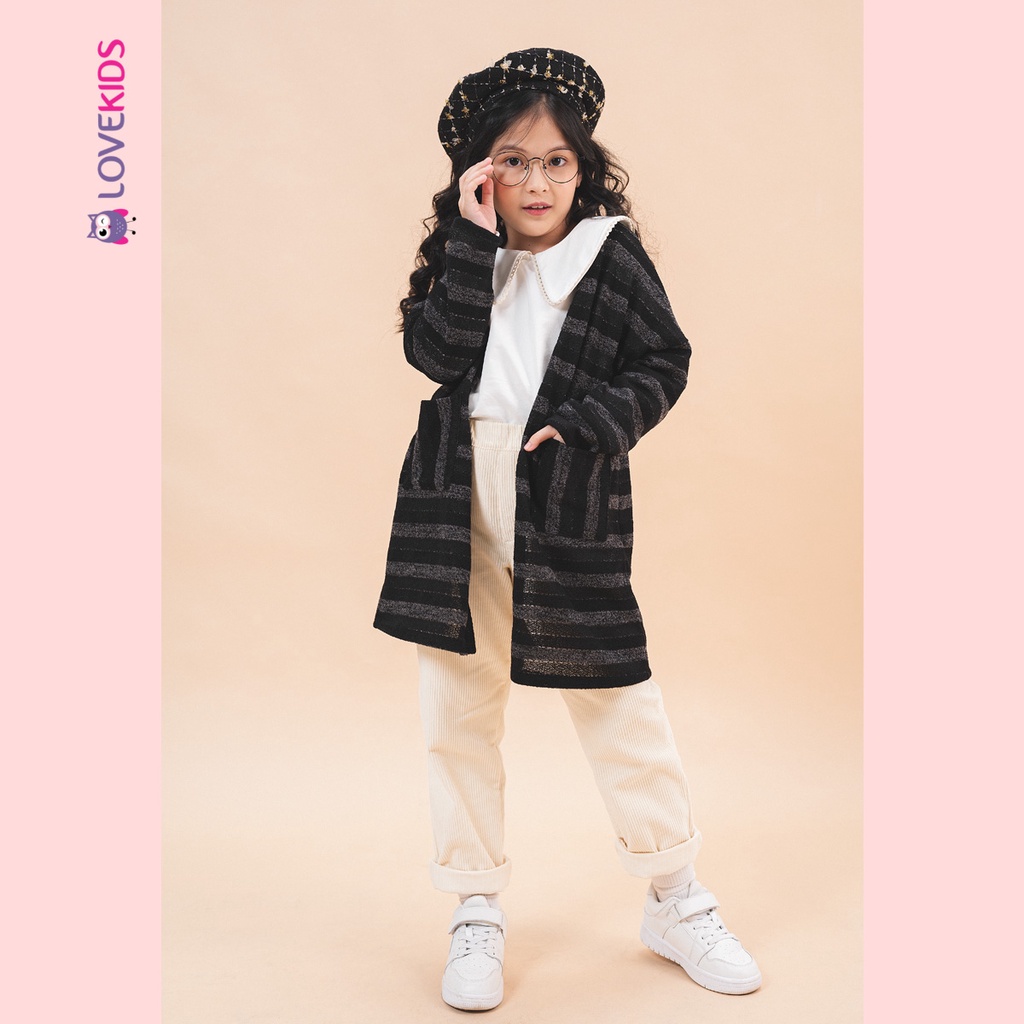 Cardigan Premier Fabric kẻ ngang bé gái - Lovekids