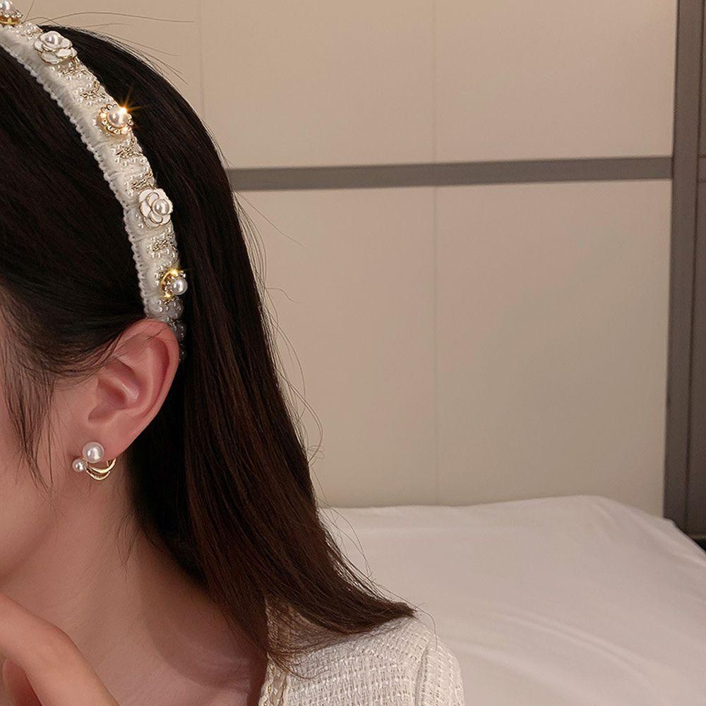 TWINKLE Băng Đô Cài Tóc Hoa Trà Chống Trượt Thời Thượng Cho Nữ