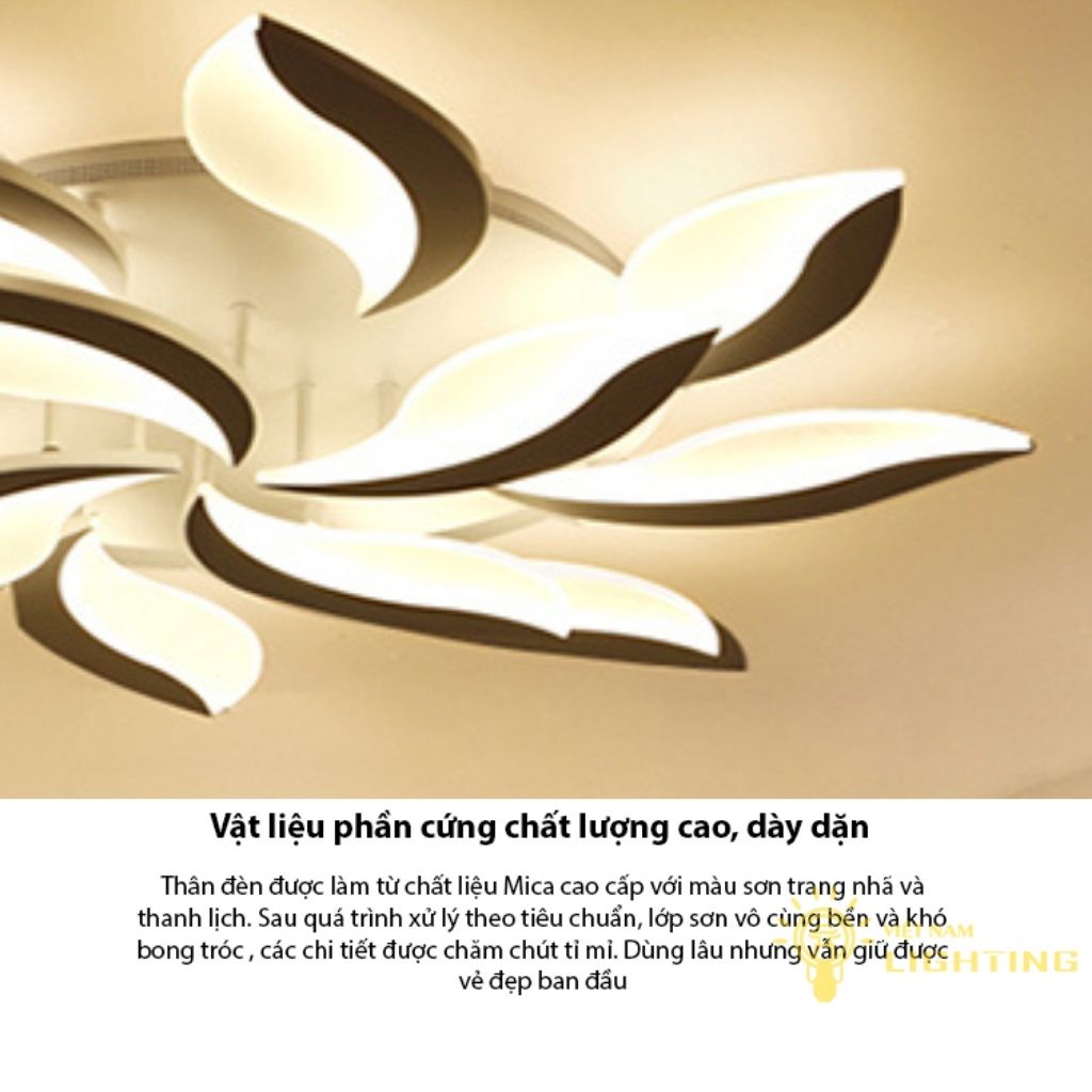Đèn Ốp Trần Vũ Mao 12 Cánh Cách Điệu THỦ ĐÔ LIGHTING Chất Liệu Thép Và Mika, Ánh Sáng Led 3 Màu 2013/12