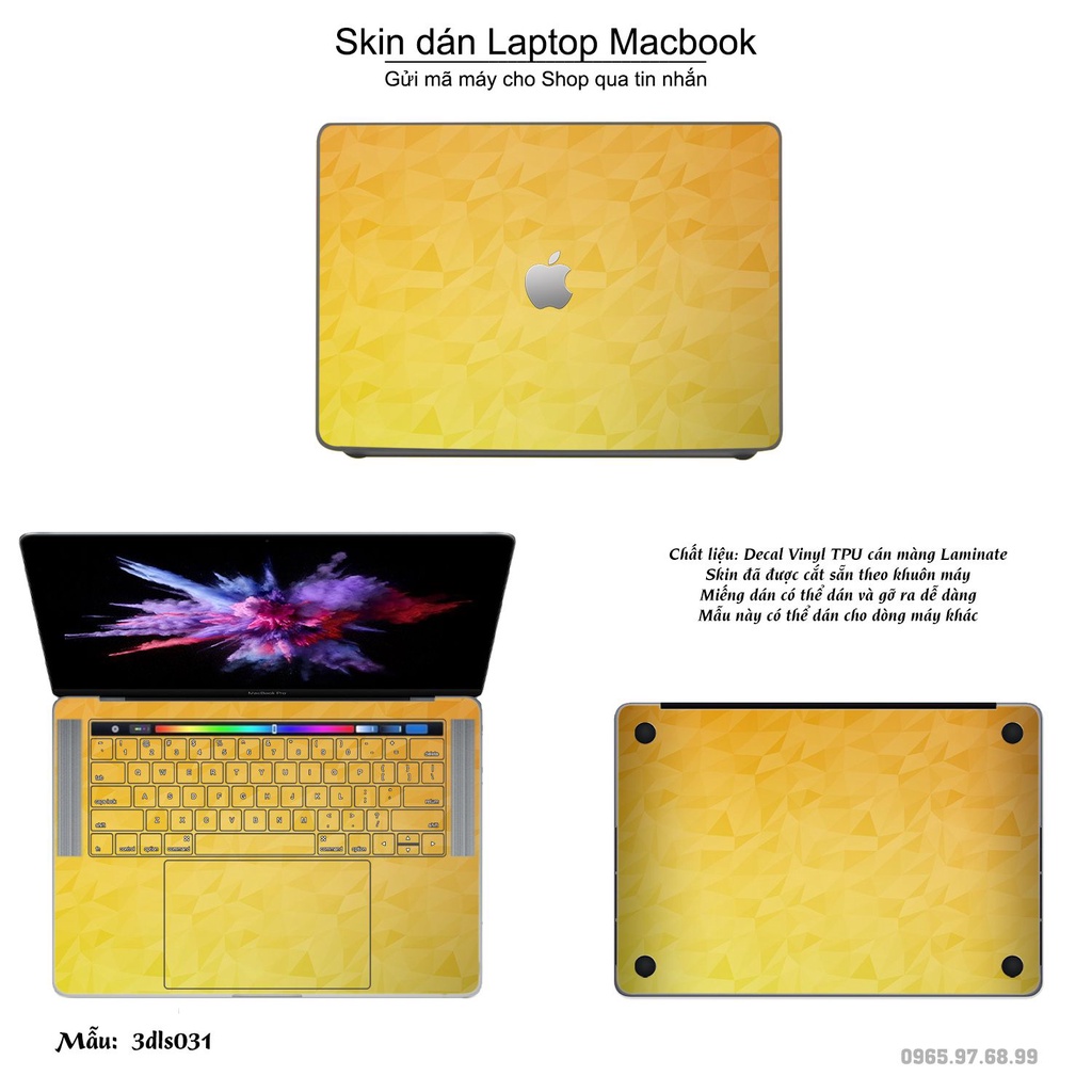 Skin dán Macbook mẫu 3D Color (đã cắt sẵn, inbox mã máy cho shop)