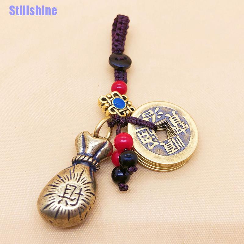 Móc khóa phối hình túi tiền may mắn chất lượng cao