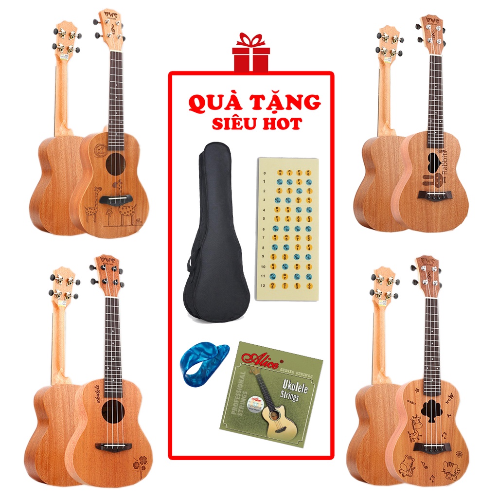 Đàn Ukulele Concert BWS 23inch - Ukulele Concert gỗ Mahogany Cao Cấp , Quà Tặng Hấp Dẫn