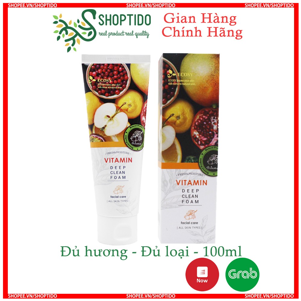 Sữa Rửa Mặt Ecosy Deep Clean Foam chiết xuất từ thiên nhiên, dịu nhẹ, lành tính 100ml NPP Shoptido