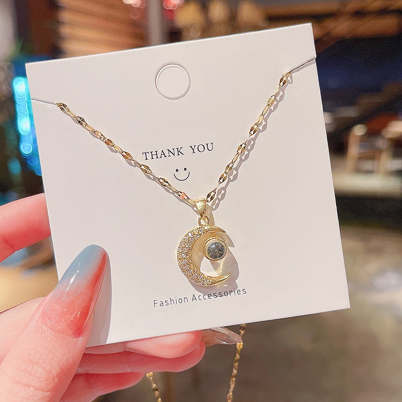 Vòng Cổ Thép Titan Đính Đá Giả Kim Cương Đơn Giản 2022