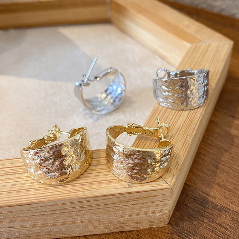 Đôi Khuyên Tai Hình Tròn Phong Cách Retro Hàn Quốc Thiết Kế Thời Trang