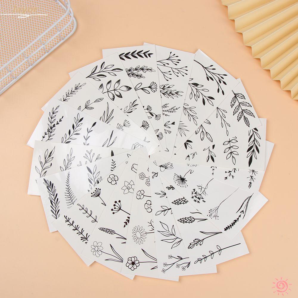 [LAY] Fashion Flowers Tattoo Various Body Art Temporary Tattoos Women Sticker Fake Tattoo Waterproof Easy To Use Black And White
