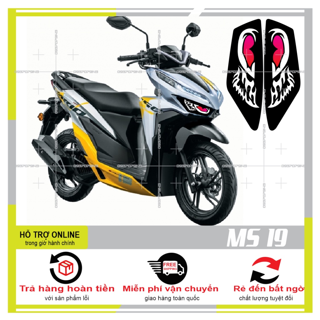 TEM DÁN ĐÈN SƯƠNG MÙ XE VARIO 2022 (DECAL TRONG SUỐT) MS 19 - SHINDECAL2