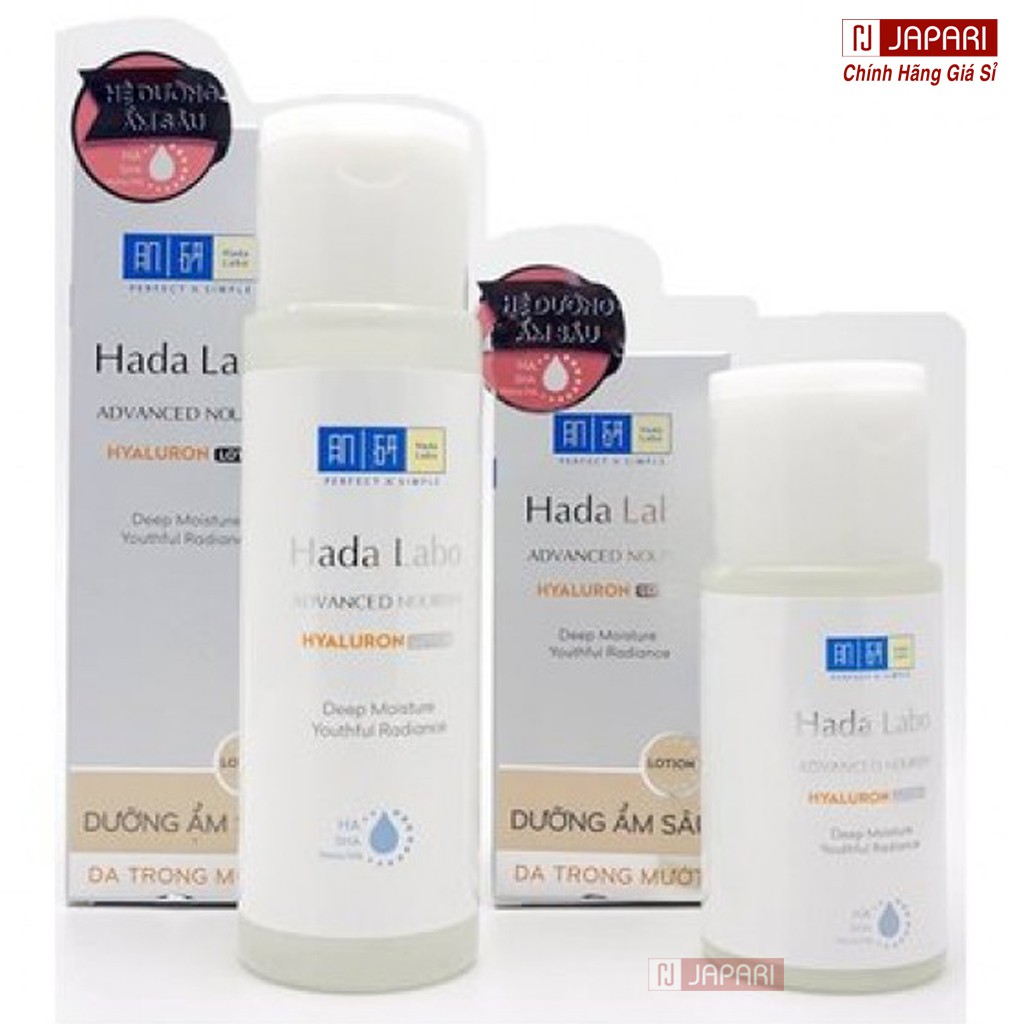 BỘ HADA LABO Skincare TRẮNG Dưỡng Ẩm Kem+Sữa Rửa Mặt+Nước Tẩy Trang+Dung Dịch Lotion Trắng Da Khô/Dầu Mụn-MỸ PHẨM JAPARI