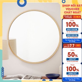 Gương treo tường trang trí đường kính 50 Cm phối dây gương tròn soi trang điểm