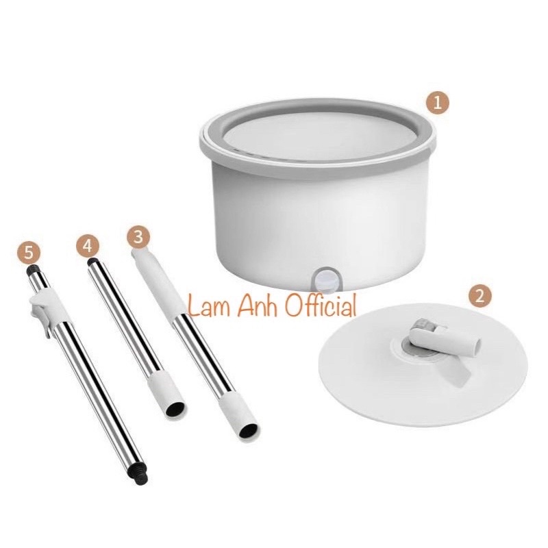 Bộ cán rời cây lau nhà tách nước bẩn K9, hàng chính hãng, màu ghi trắng, ảnh shop chụp thật