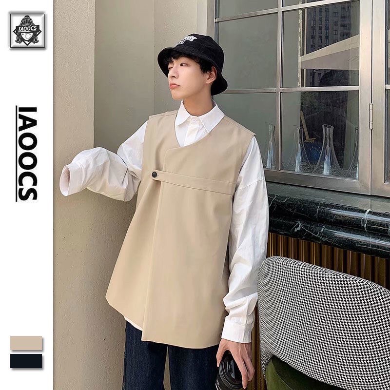 _Áo khoác gile khuy cài unisex