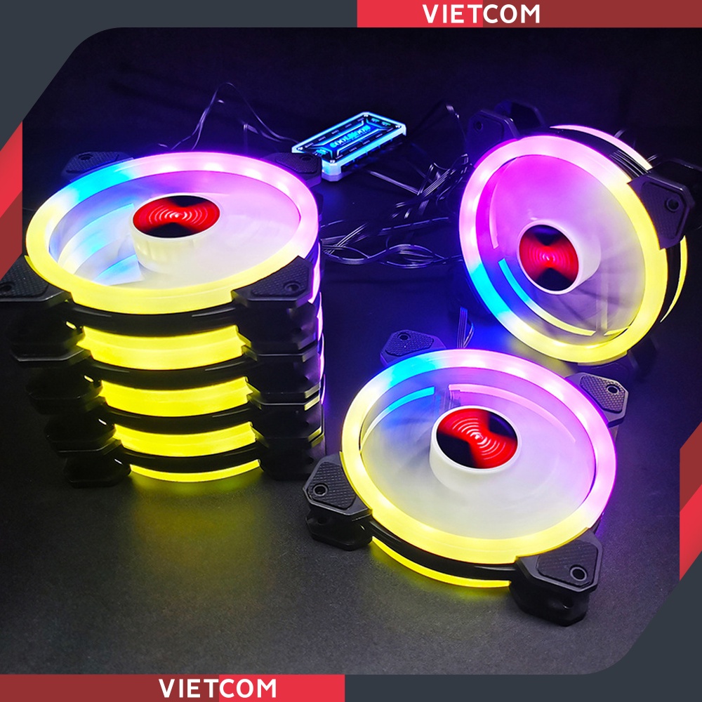 [ BỘ 2 FAN + HUB ] Fan Led RGB Coolmoon V2 + Bộ Hub Coolmoon và điều khiển