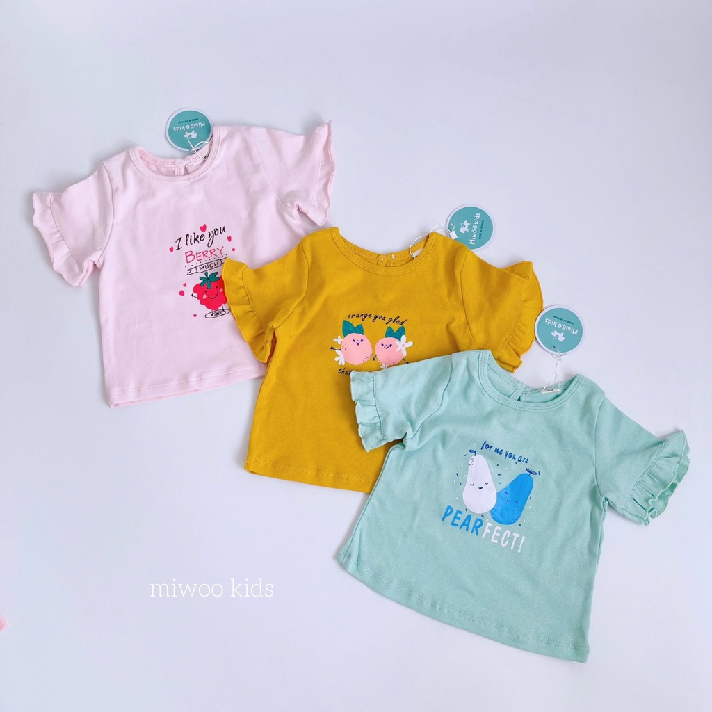 Đồ bộ bé gái Miwoo bộ quần áo bé gái mặc nhà thun áo thun trơn quần hoa - SGM SGMH