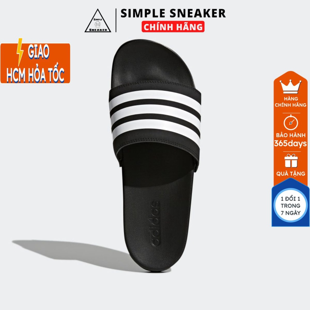Dép Adidas Chính Hãng🔥FREESHIP🔥Adidas Adilette Comfort Slides Black White - Dép Quai Ngang Thời Trang Đế Mềm AP9971