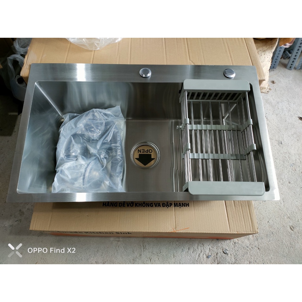 Chậu rửa chén bát inox 304 -1 hộc lớn KT 7545